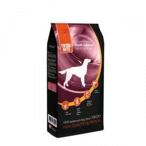 Total Bite teraviljavaba täissööt värske lõhega koertele 10kg