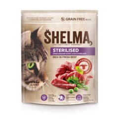 Šhelma teraviljavaba täissööt värske loomalihaga steriliseeritud kassidele 750g