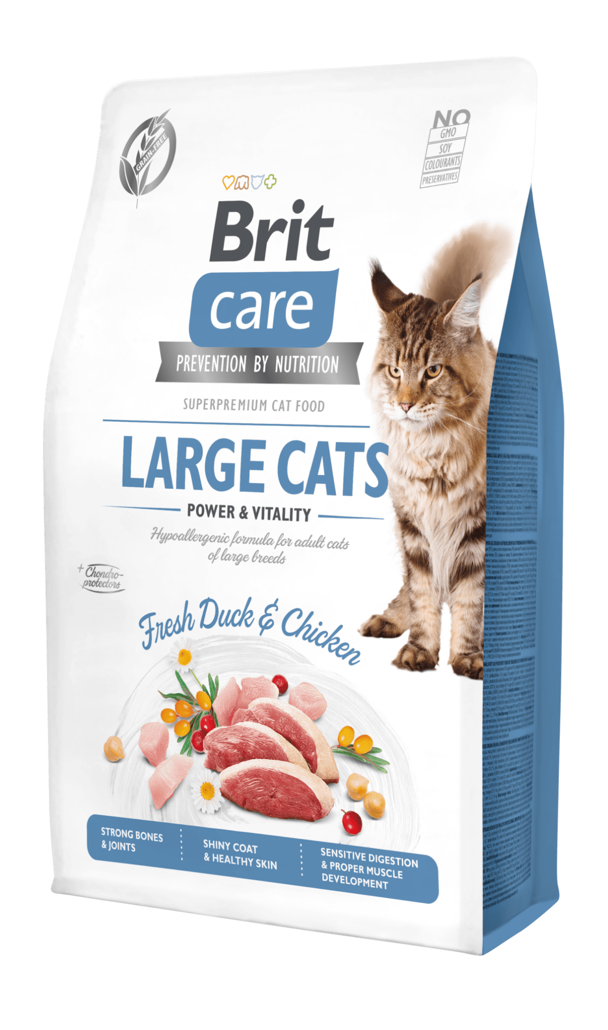 Brit Care teraviljavaba täistoit suurt tõugu kassidele pardi- ja kanalihaga 2kg