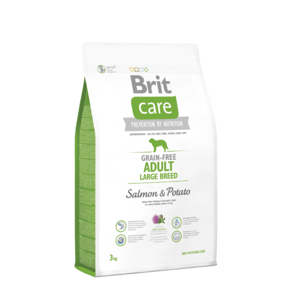 Brit Care teraviljavaba täissööt suurt tõugu koertele lõhe ja kartuliga 3kg