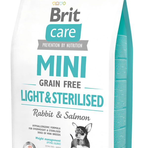 Brit Care teraviljavaba täissööt väikest tõugu steriliseeritud koertele jäneseliha ja lõhega 2kg
