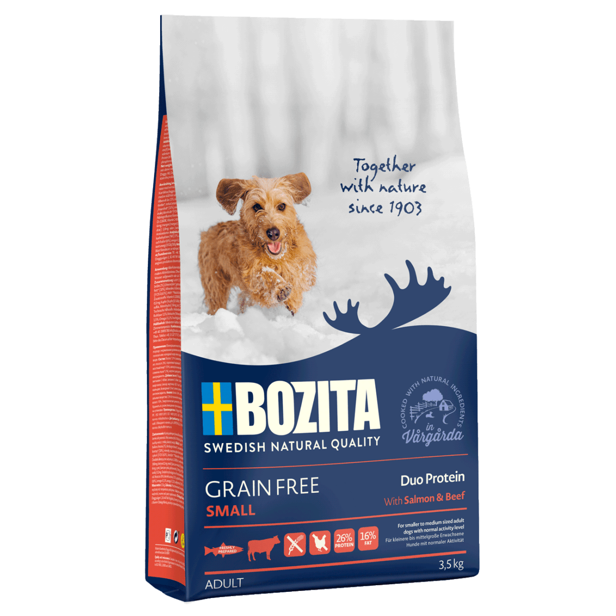 Bozita teraviljavaba koeratoit lõhe ja veiselihaga väikest tõugu koertele 3,5kg