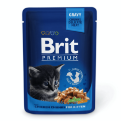 Brit Premium kassipoja einekotike kanaliha tükkidega kastmes 24x100g