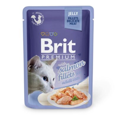 Brit Premium kassi einekotike lõhega tarretises 24x85g