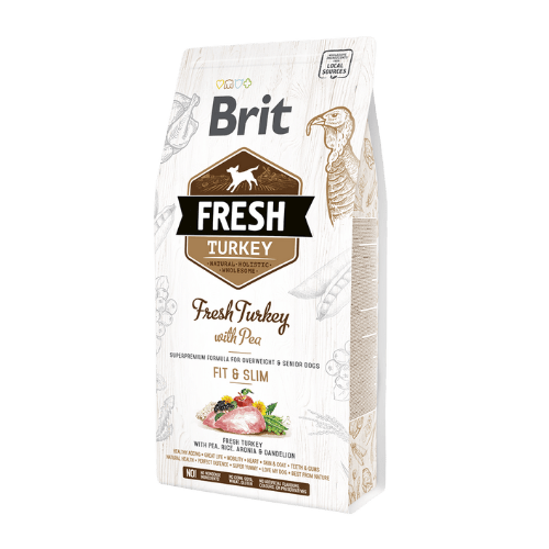 Brit Fresh täissööt ülekaalulistele koertele kalkuniliha ja hernestega 2,5kg