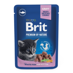 Brit Premium kassipoja einekotike siiakala tükkidega kastmes 24x100g
