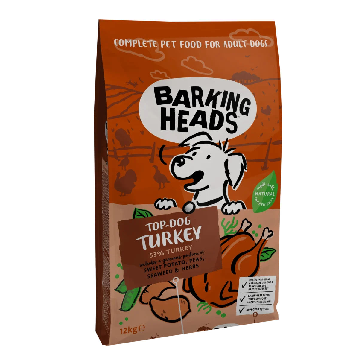 Barking Heads koera täissööt kalkunilihaga 12kg