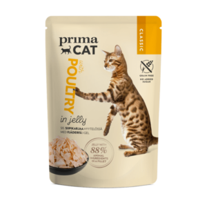 PrimaCat einekotike linnulihaga tarretises täiskasvanud kassidele