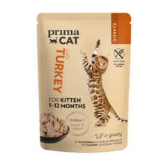 PrimaCat einekotike kalkunilihaga kastmes kassipoegadele 28x85g